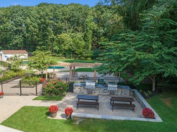 Backyard with fire pit